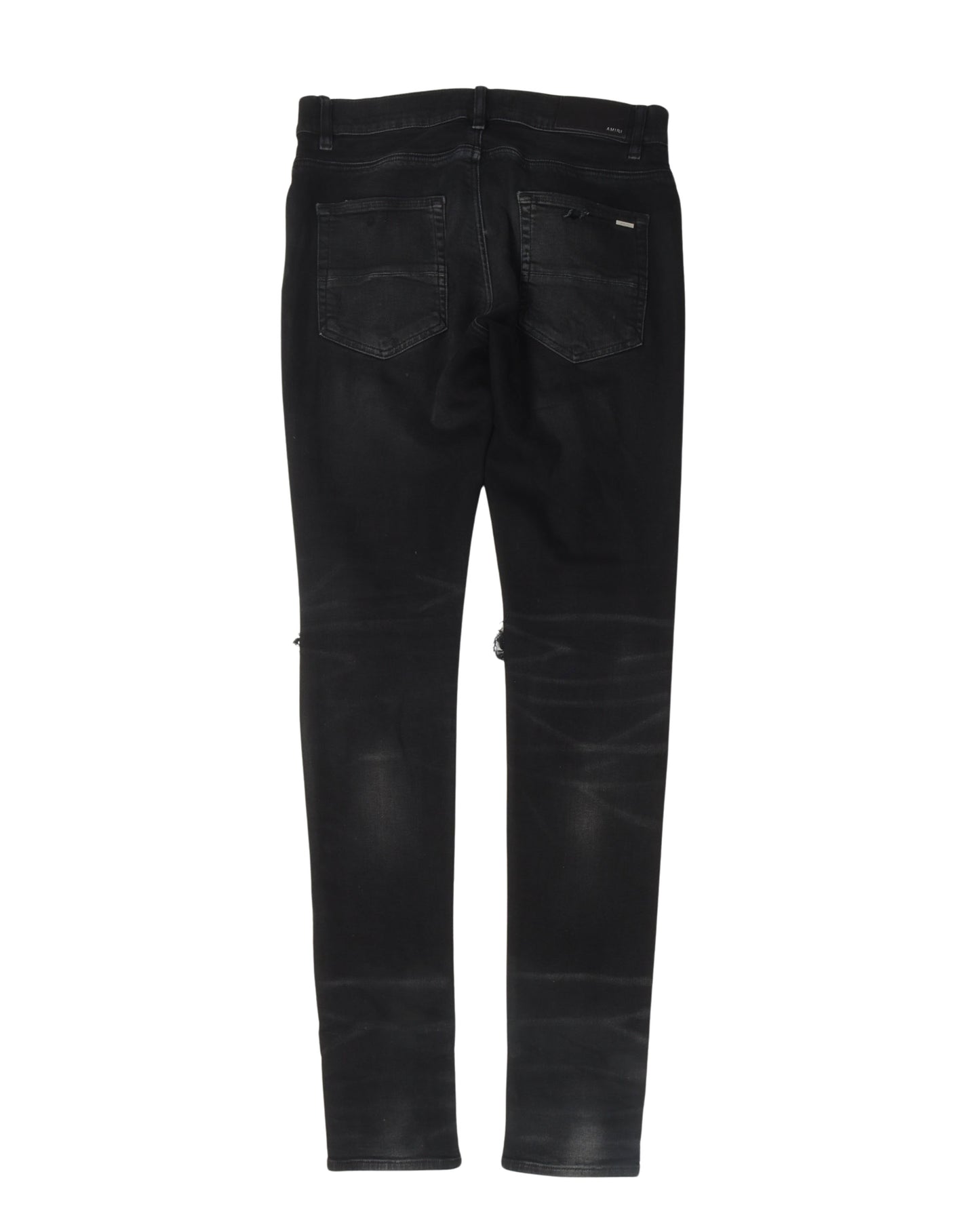 Distressed Knit Repair Denim Jeans