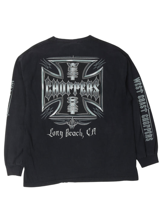 West Coast Choppers Chrome Logo Long Sleeve T-Shirt