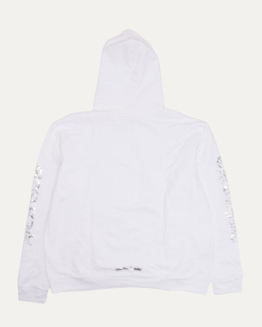 Metallic Print Vertical Logo Hoodie