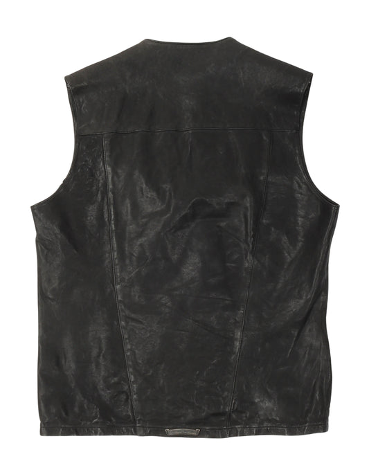 Zip Up Goat Leather Vest