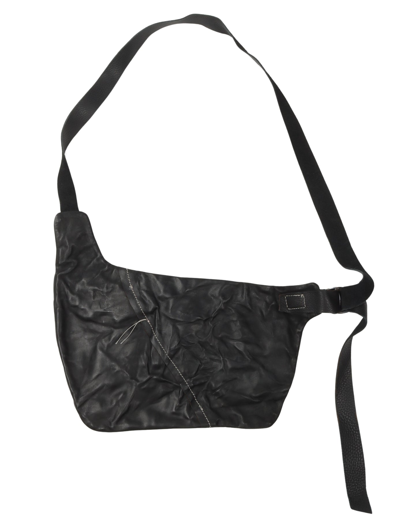 Cracked Leather Shoulder Bag