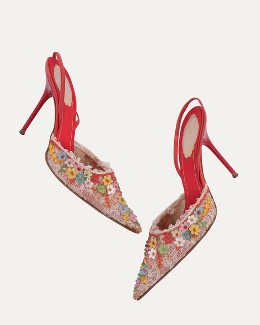 Vintage Floral Heels