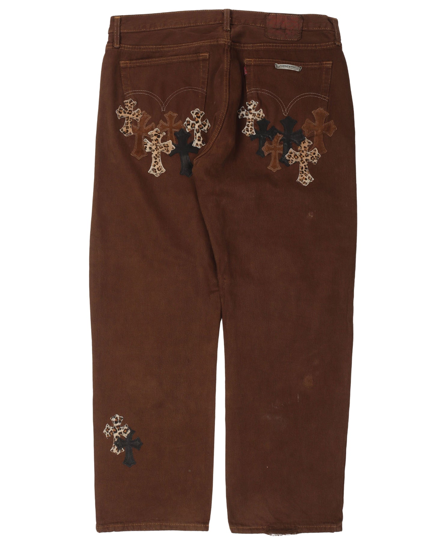 NYFW Leopard Levi's Cross Patch Jeans