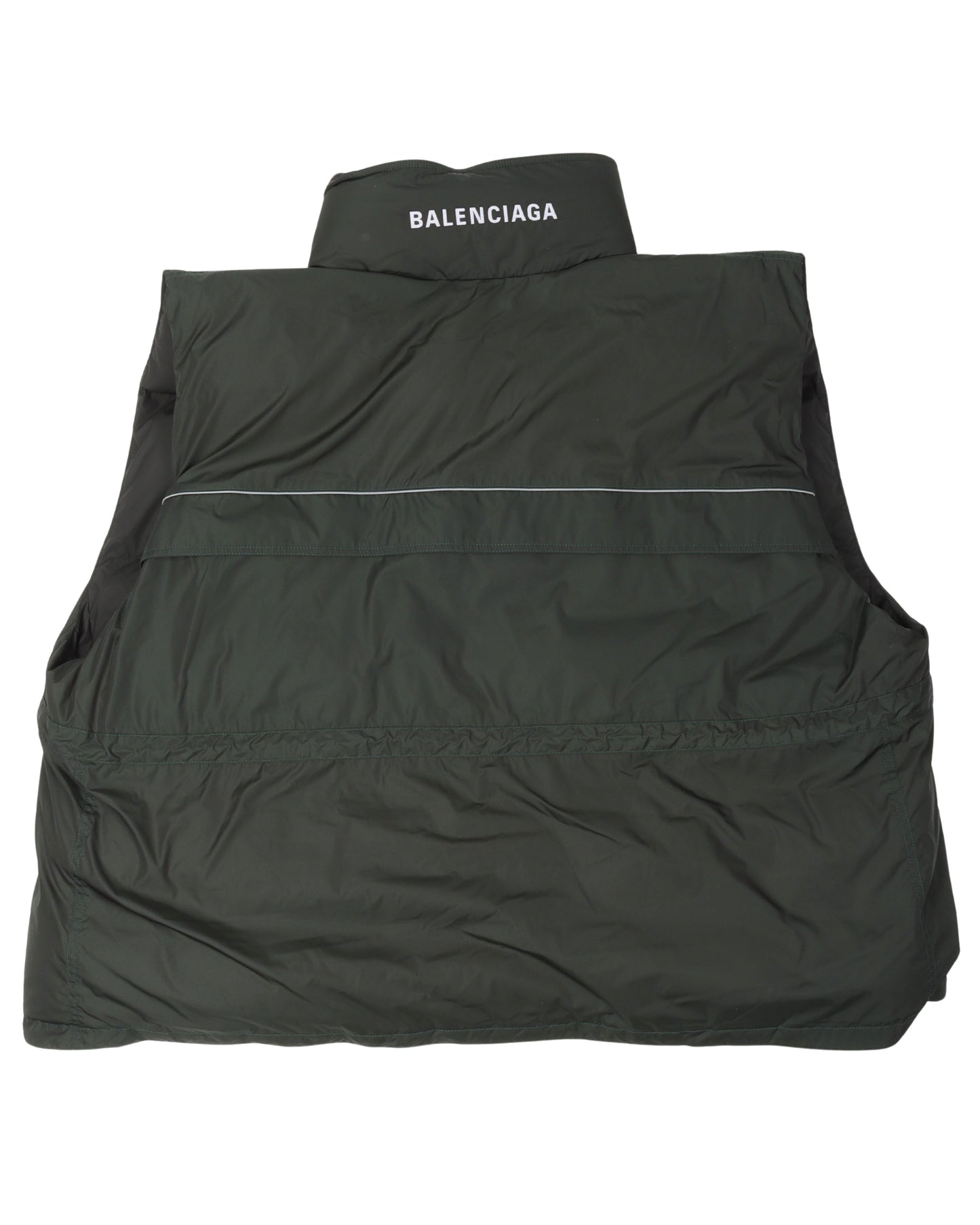 Oversized Logo Printed Padded Vest