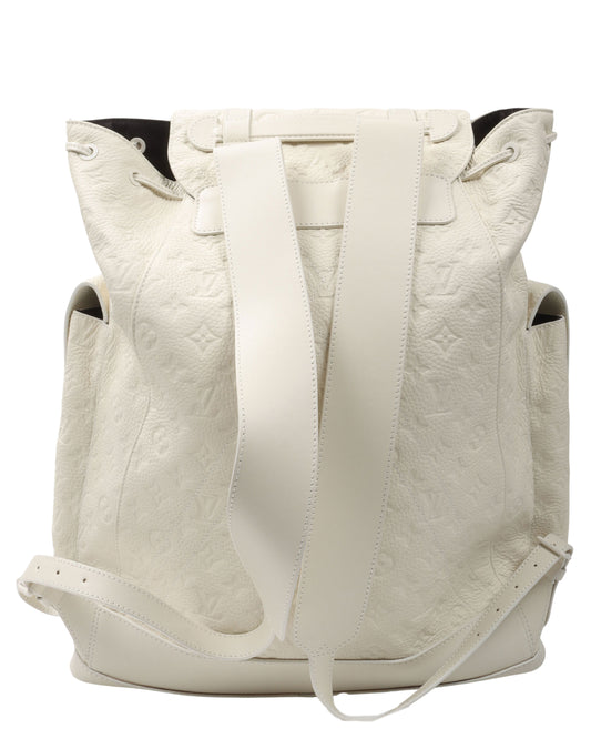 Embossed Monogram Leather Christopher Backpack