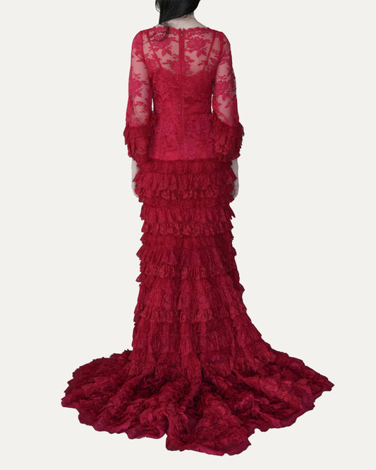 Ruffle Lace Gown
