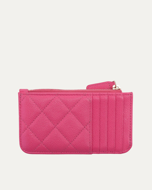 Caviar Quilted Flap Zip Cardholder