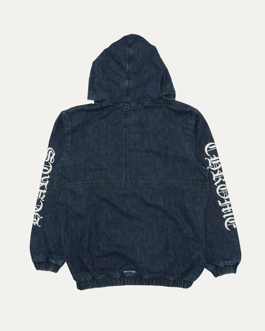 Ruckus Hooded Denim Cross Patch Jacket