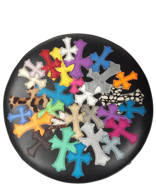 Leather Cross Patch Stool