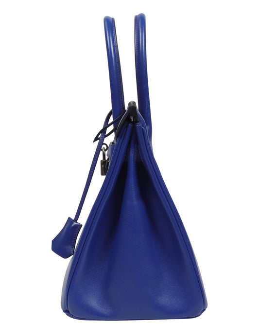 Birkin 30 Box Calf Electric Bleu