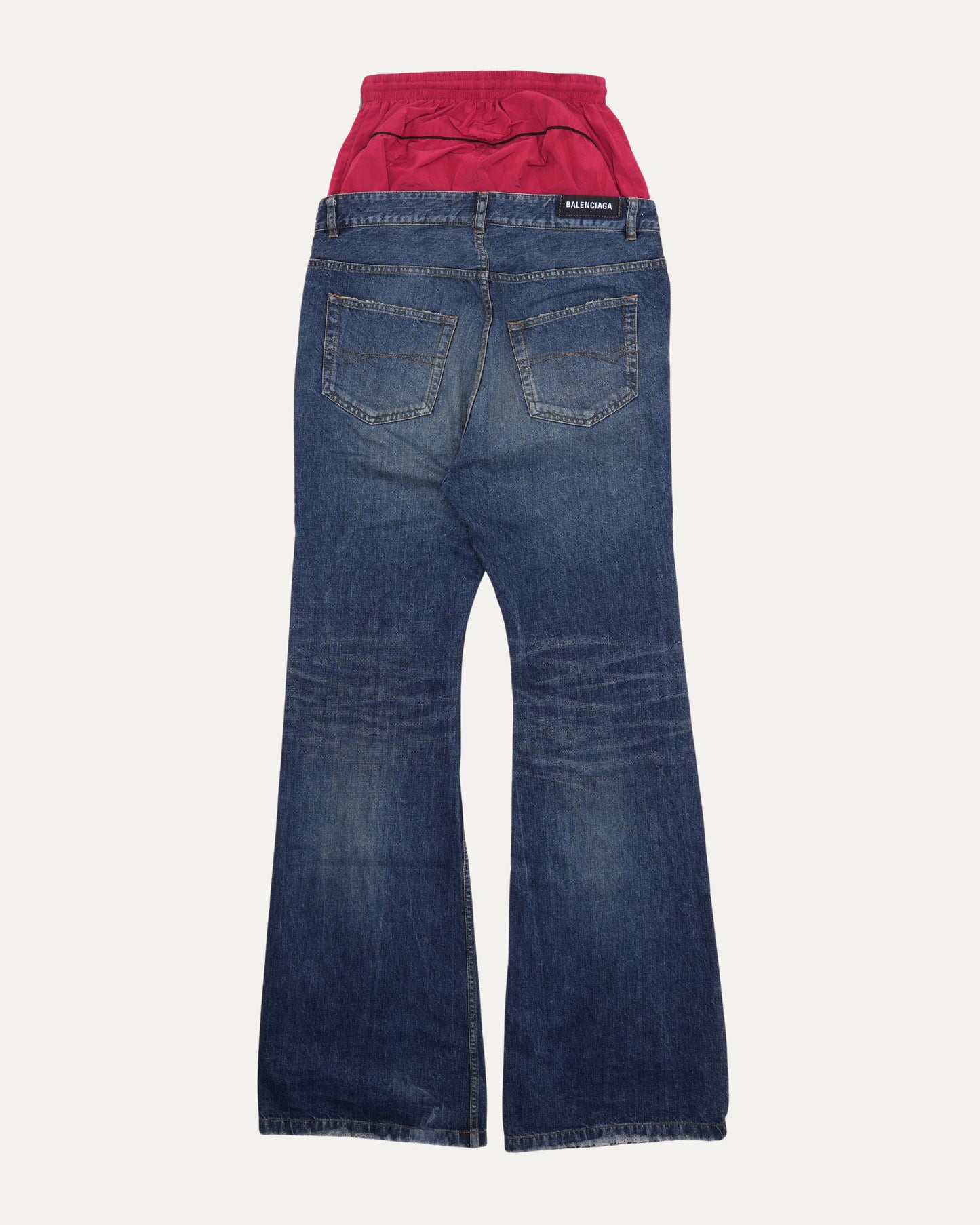 Double Waist Track Pant Layered Jeans