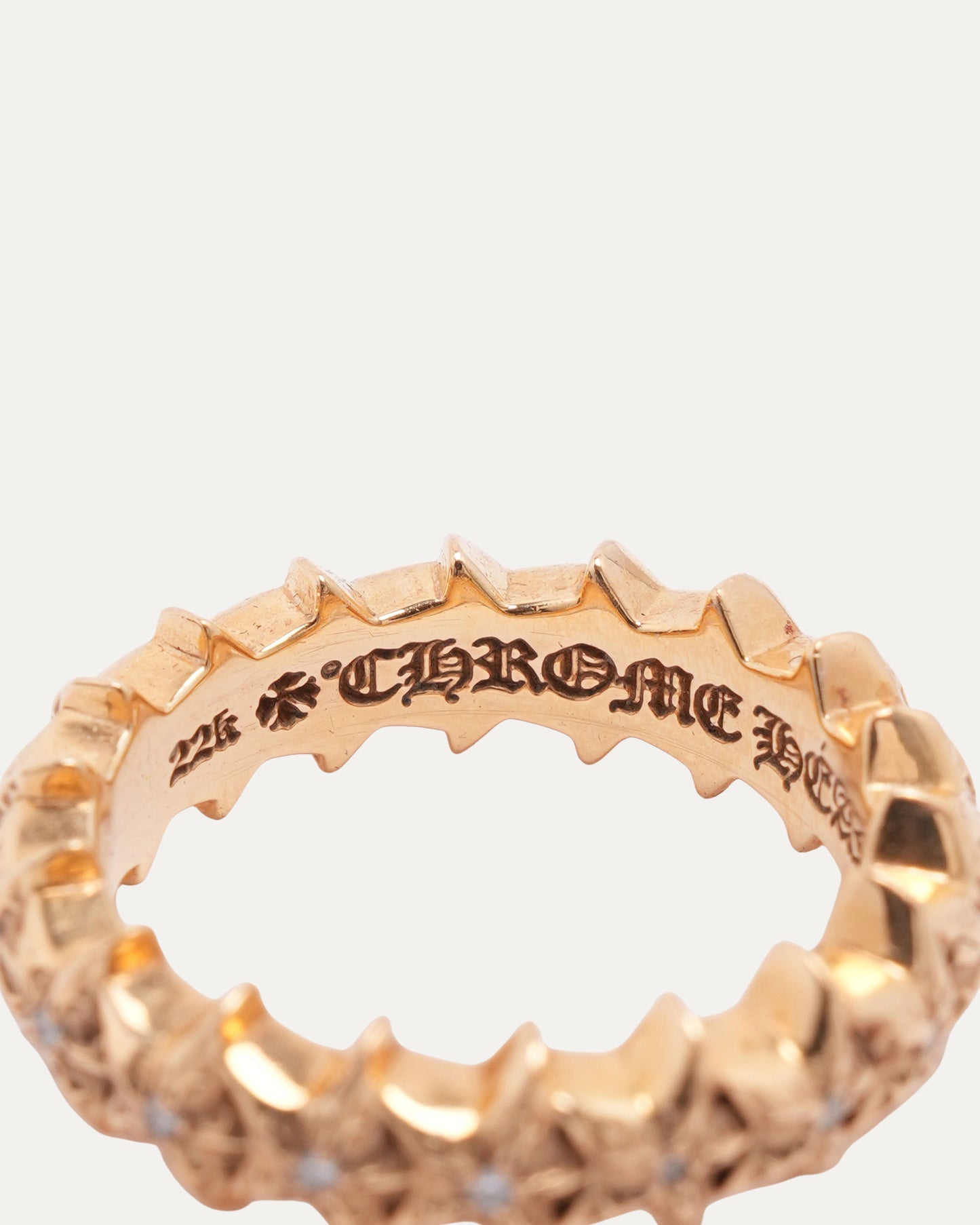 Gold and Diamond Star Band Ring