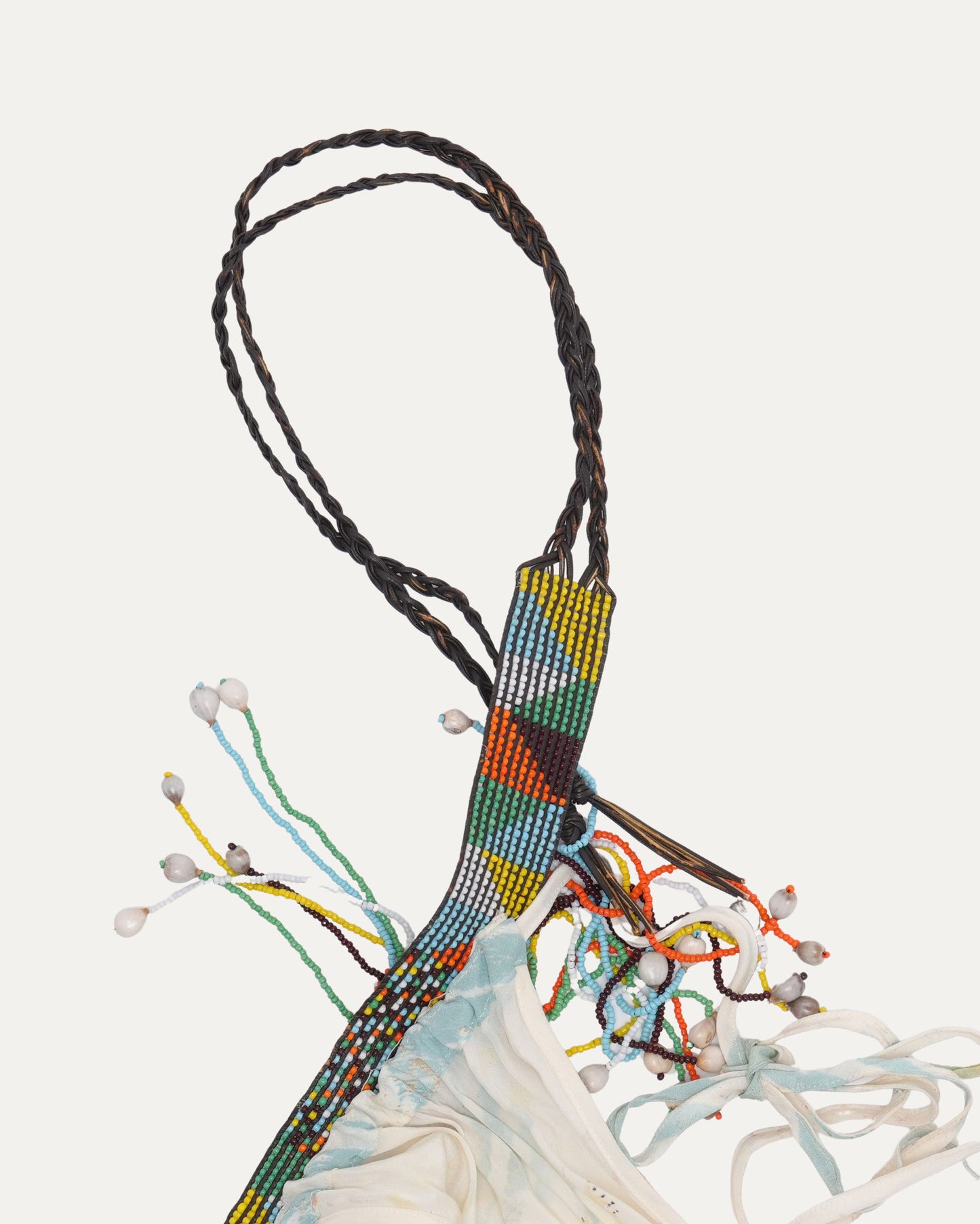 SS 2002 Silk Lion Dress with Beaded Choker Neck