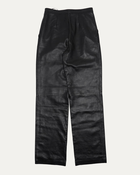 Pleated Leather Trousers