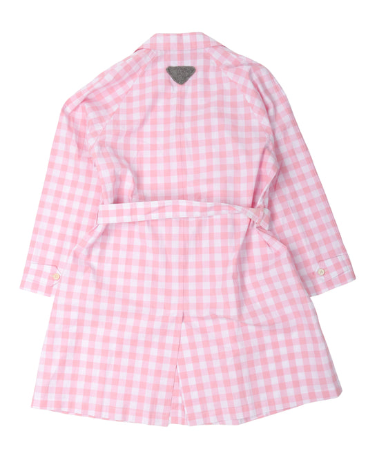 Plaid Gingham Trench Coat
