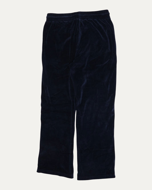 Straight Leg Logo Embroidered Velour Track Pants