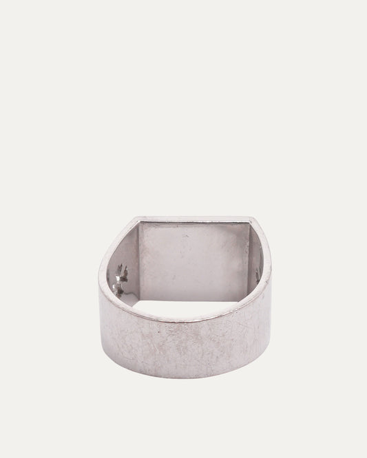 18k White Gold Diamond Cigar Band Ring