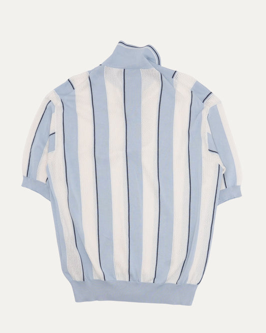 Striped Silk Blend Knit Polo