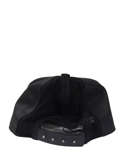 Canvas and Leather Snapback Hat