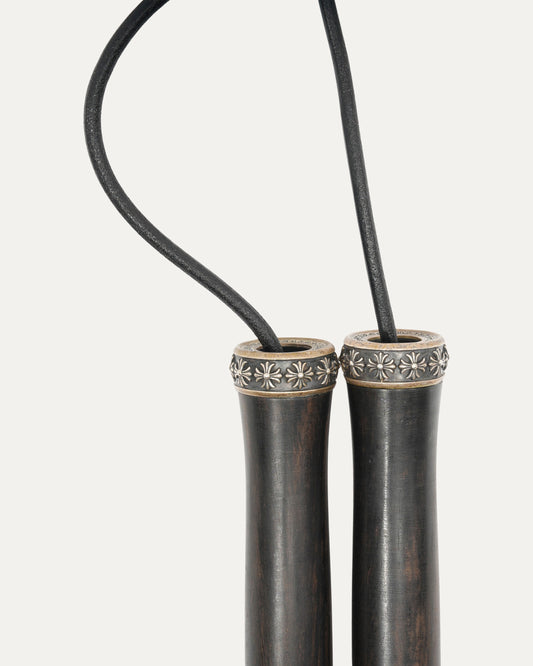 Silver Embellished Wooden Jump Rope