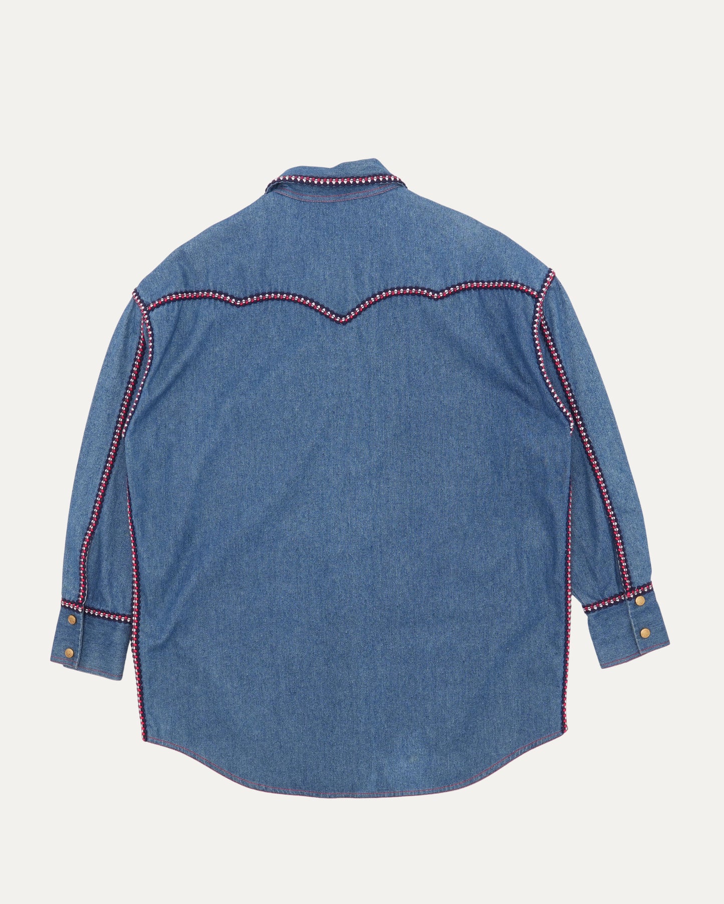 Yarn Detail Western Denim Jacket