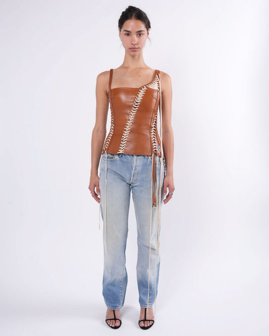 SS 2003 Tobacco Leather Corset