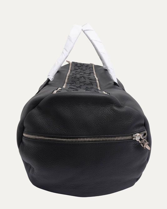 Leather Cross Patch Duffle Bag