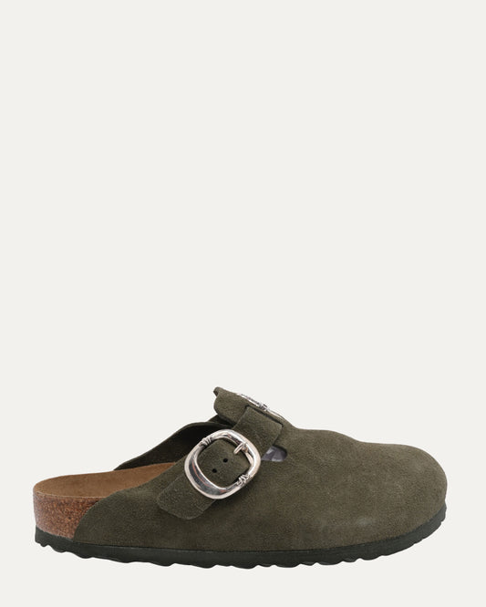 Dagger Embellished Birkenstock Boston Suede Mule