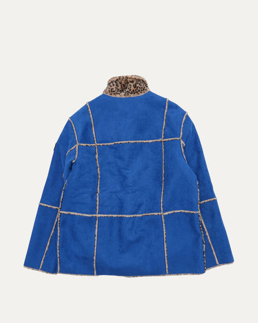 Reversible Faux Suede Leopard Coat