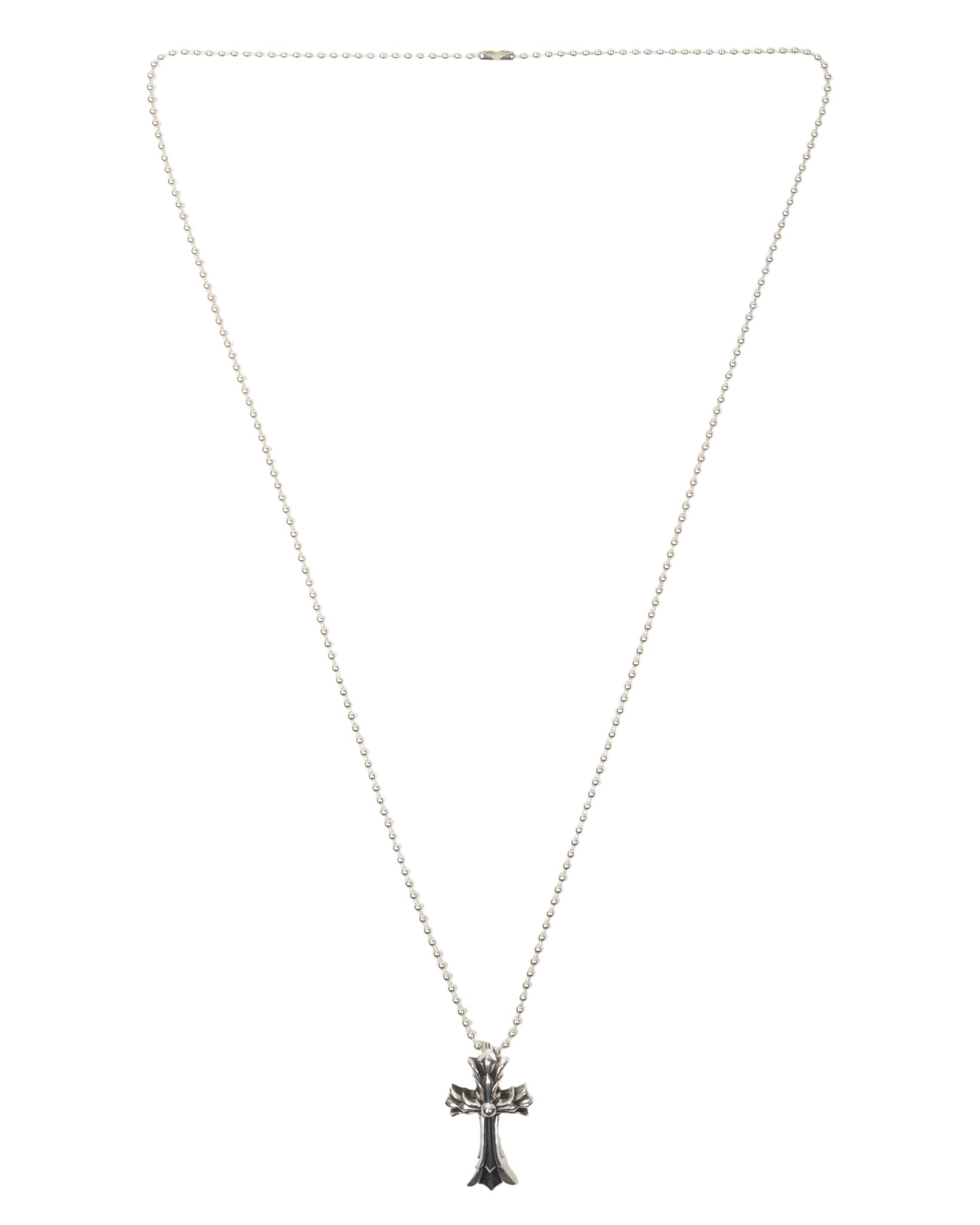 Silver Double Cross Pendant w/ Chain