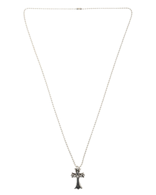Silver Double Cross Pendant w/ Chain