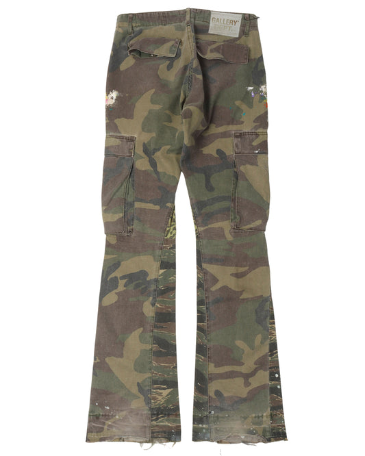 La Flare Camouflage Cargo Pants