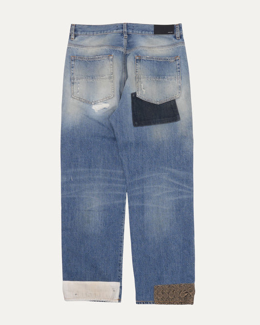 Patchwork Straight Leg Jeans