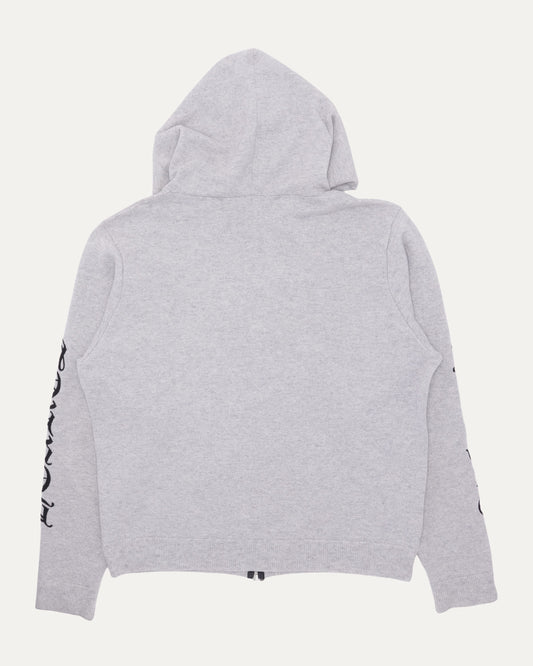 Embroidered Cashmere Zip Up Hoodie