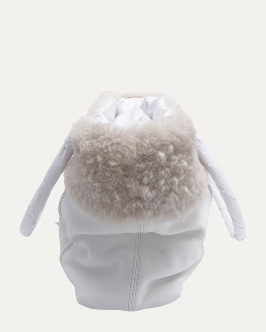 Spike Embellished Shearling Gooey Ghoul Tote Bag