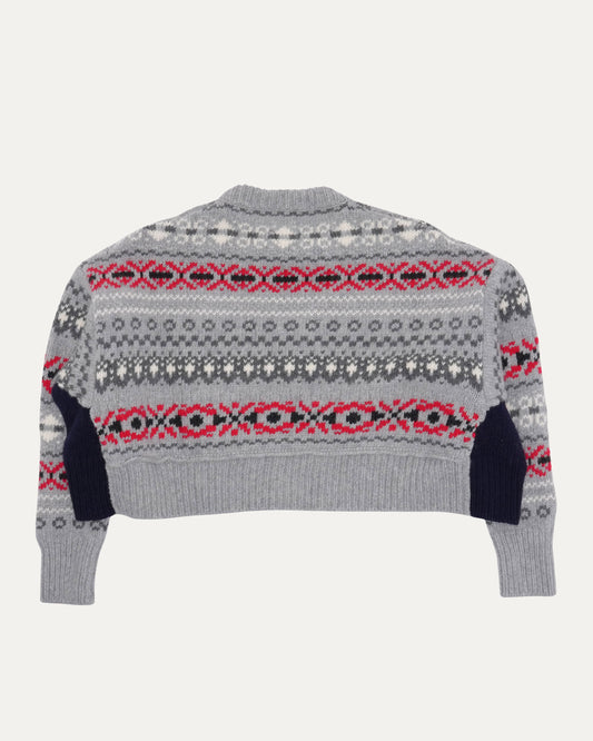 Fair Isle Cropped Wool Sweater