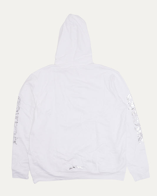 Metallic Print Vertical Logo Hoodie