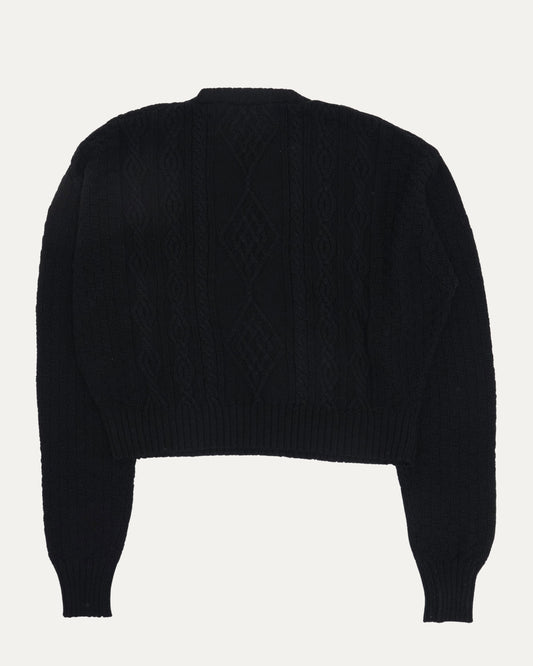 Oversized Cable Knit Crewneck Sweater