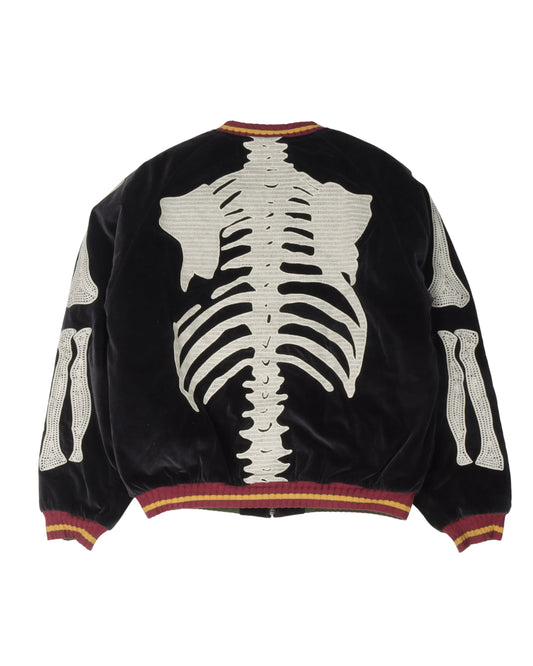 Velveteen Bone Embroidered Souvenir Jacket