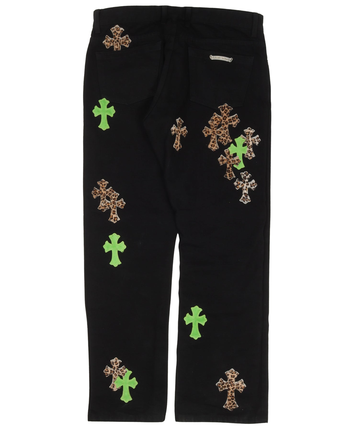 Leopard Cross Patch Jeans w/ 35 Cross Patches