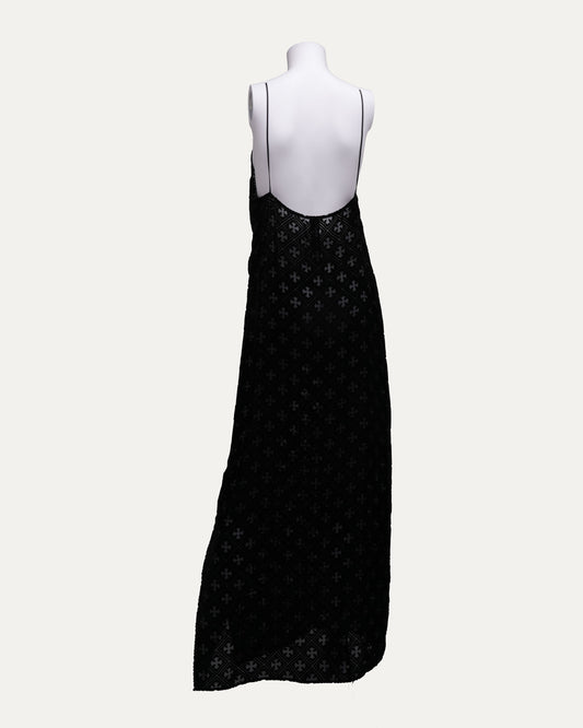 Velvet Burnout Hollow Cross Dress