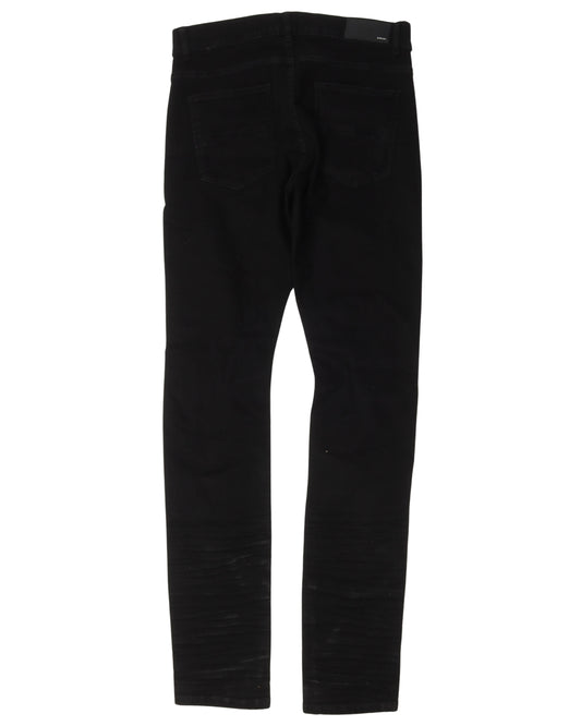 MX1 Leather Snake Skin Distressed Jeans