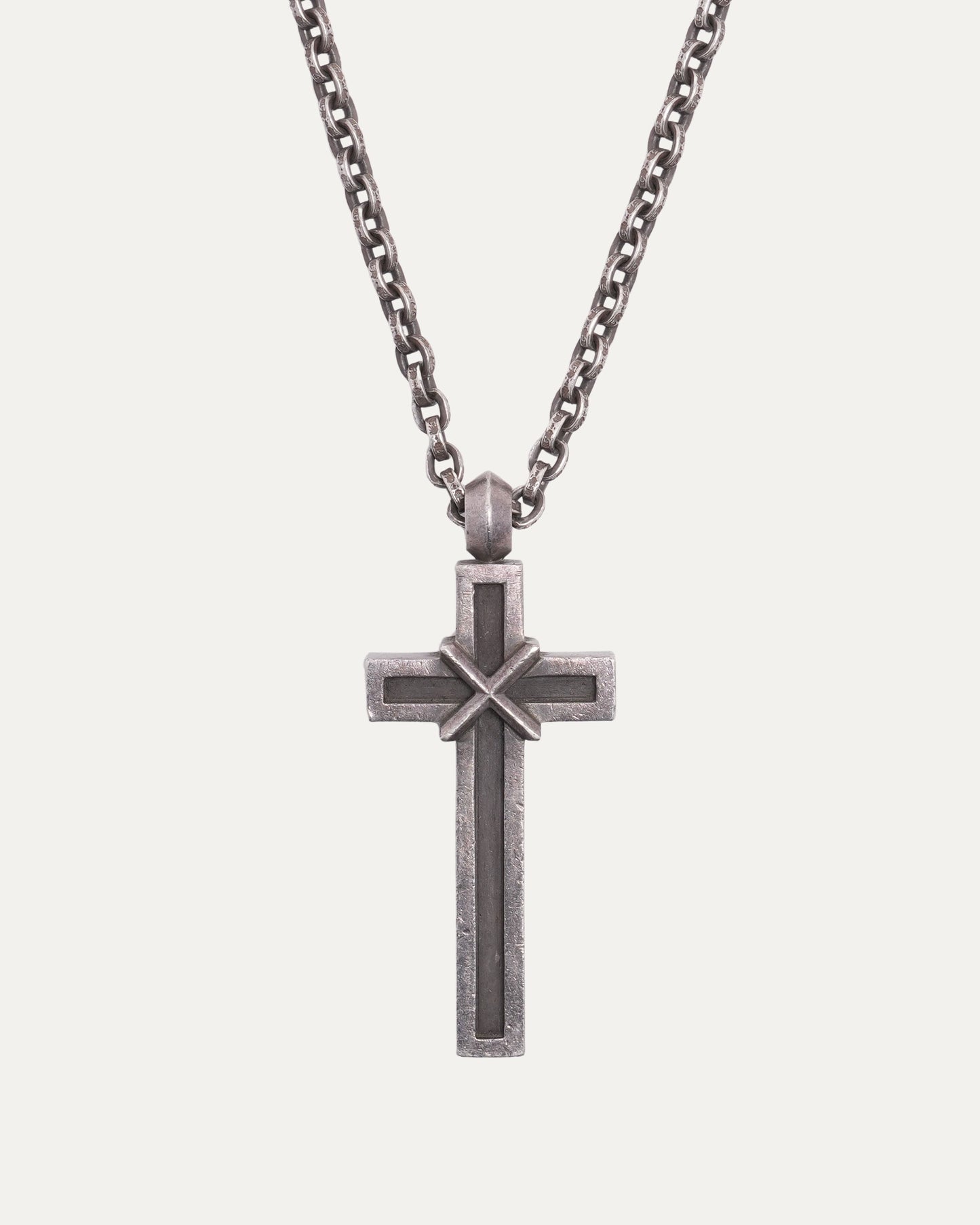 Mapplethorpe Cross Pendant on Paper Chain 40 inches