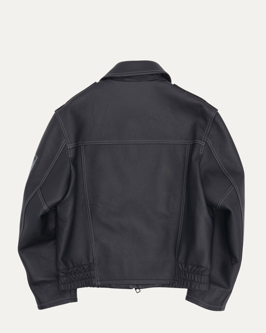 Frequency Embroidered Leather Jacket