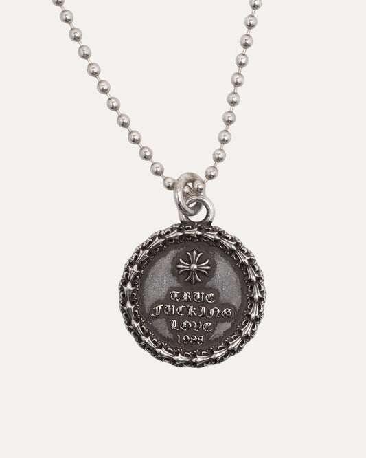 True Fucking Love Medallion Pendant on Ball Chain