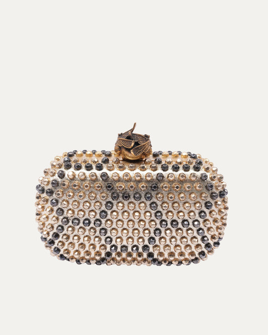 Bee Punk Skull Studded Clutch