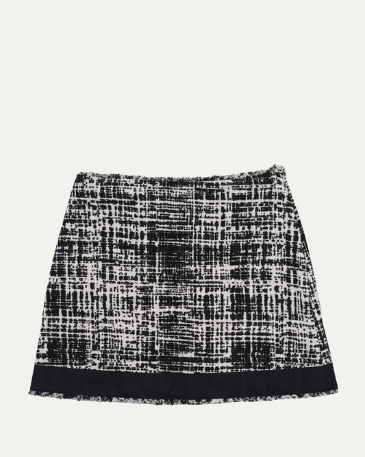 Linen-Blend Tweed Skirt