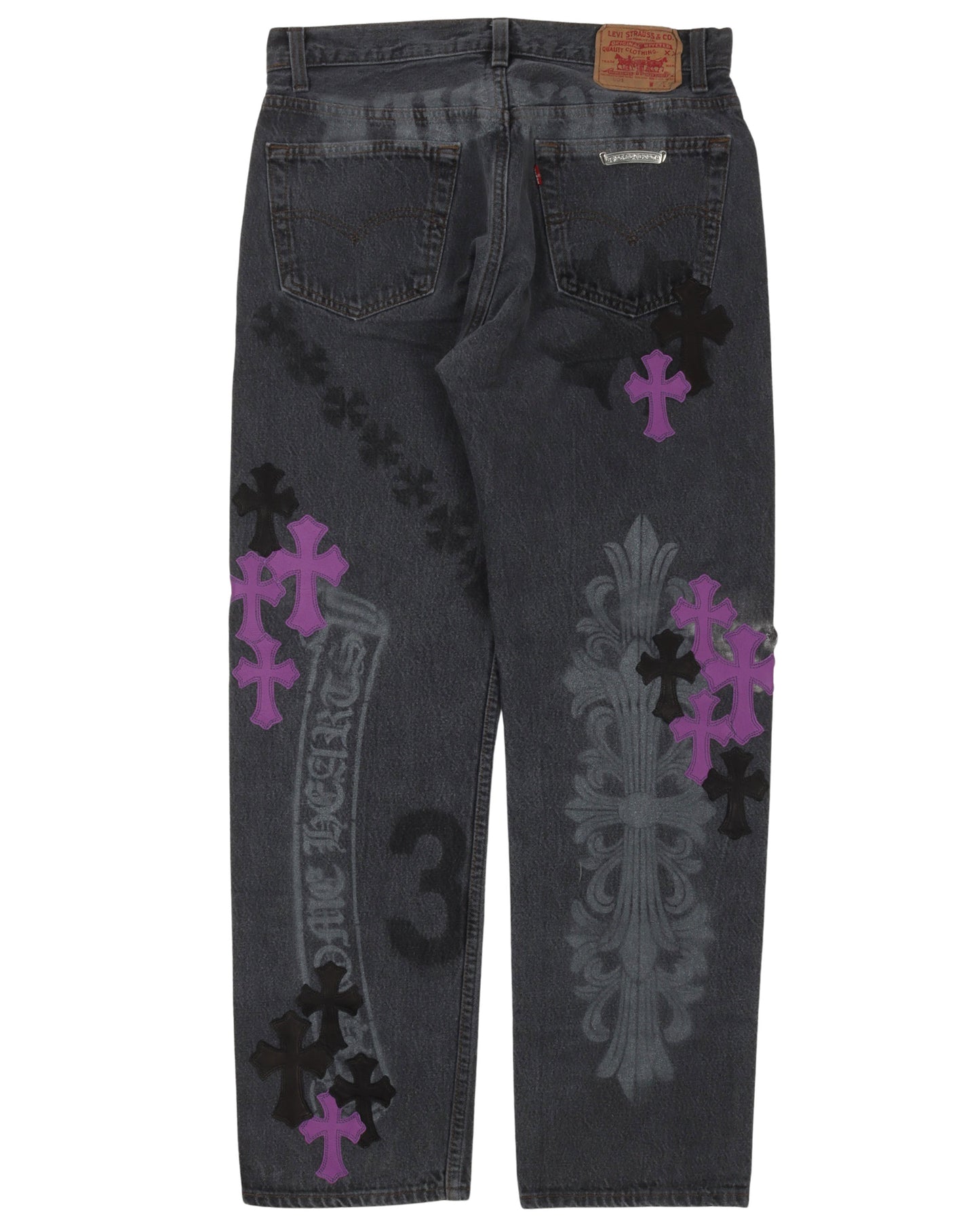 Online Exclusive Cross Patch Stencil Jeans