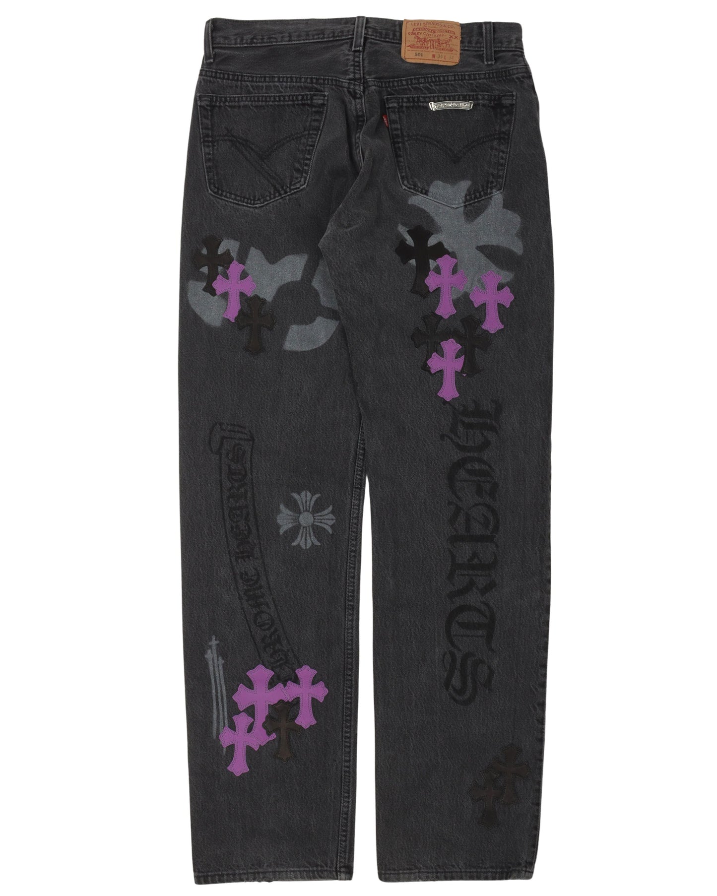 Online Exclusive Cross Patch Stencil Jeans