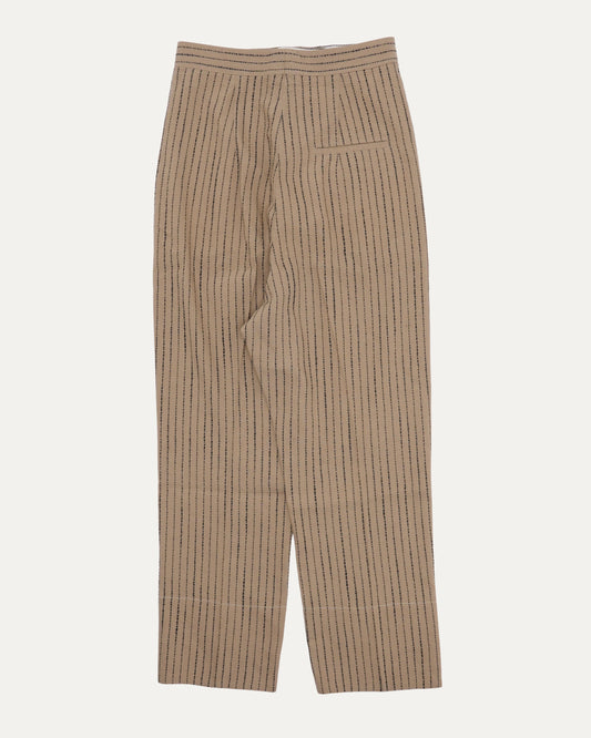 Linen Blend Striped Trousers